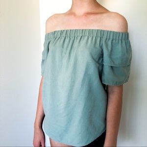 H&M Ruffle Sleeve Off the Shoulder Blouse 2